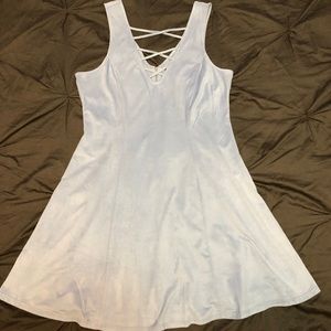 Short blue flare dress